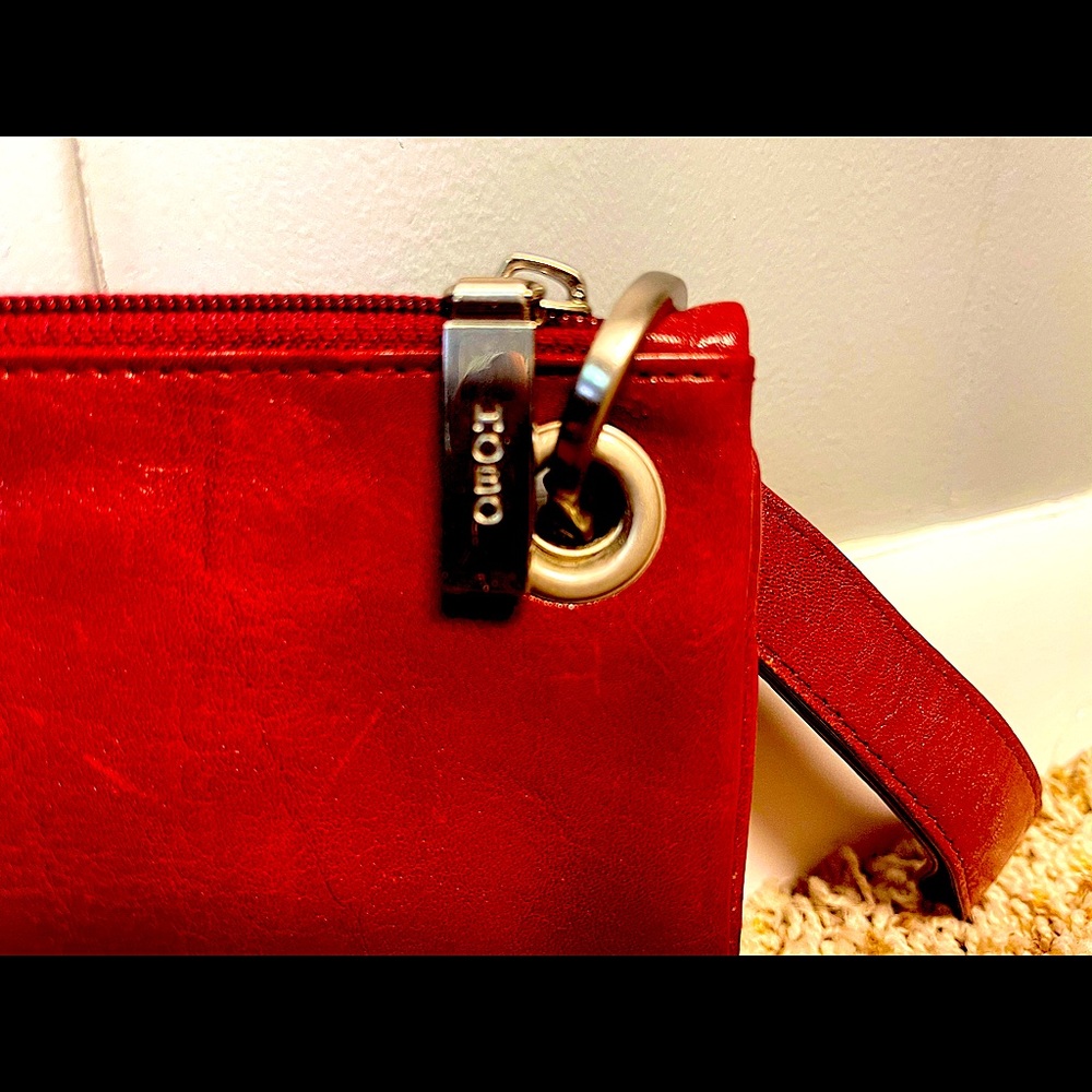 Red leather HOBO wristlet/wallet